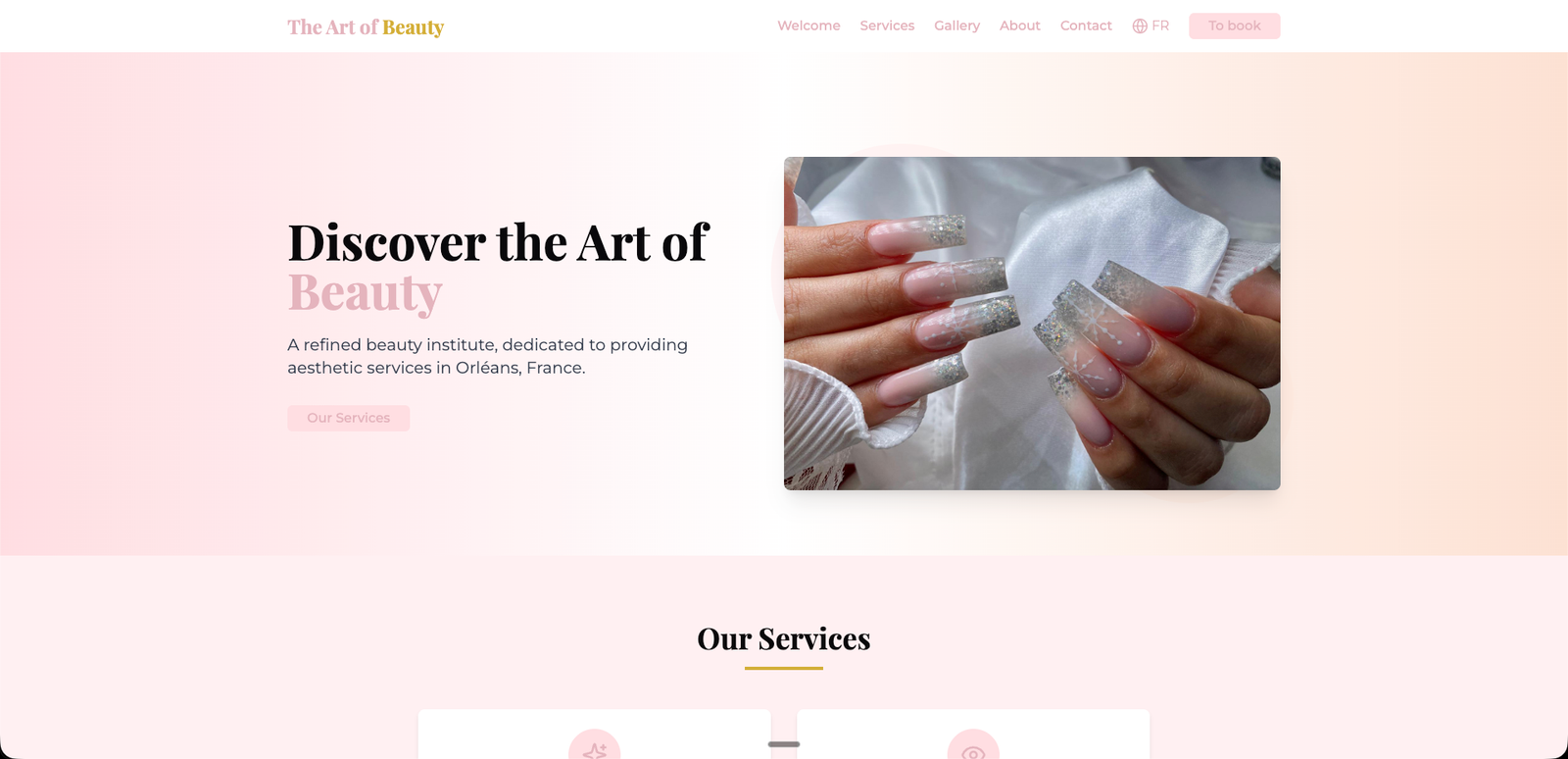 Art de la Beautée — live site cover