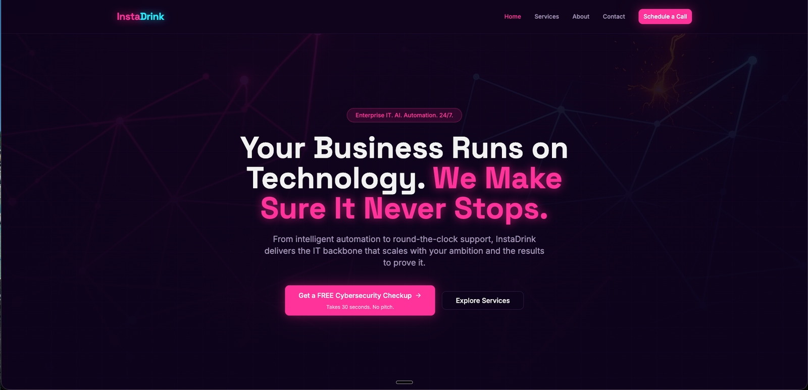 InstaDrink — live site cover